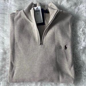 Polo Ralph Lauren Men’s Quarter Zip Light Tan Pull Over